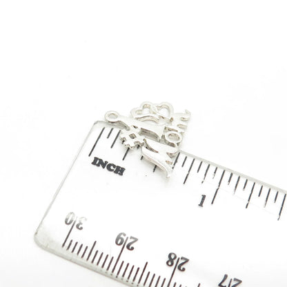925 Sterling Silver Vintage # 1 Mom Charm Pendant