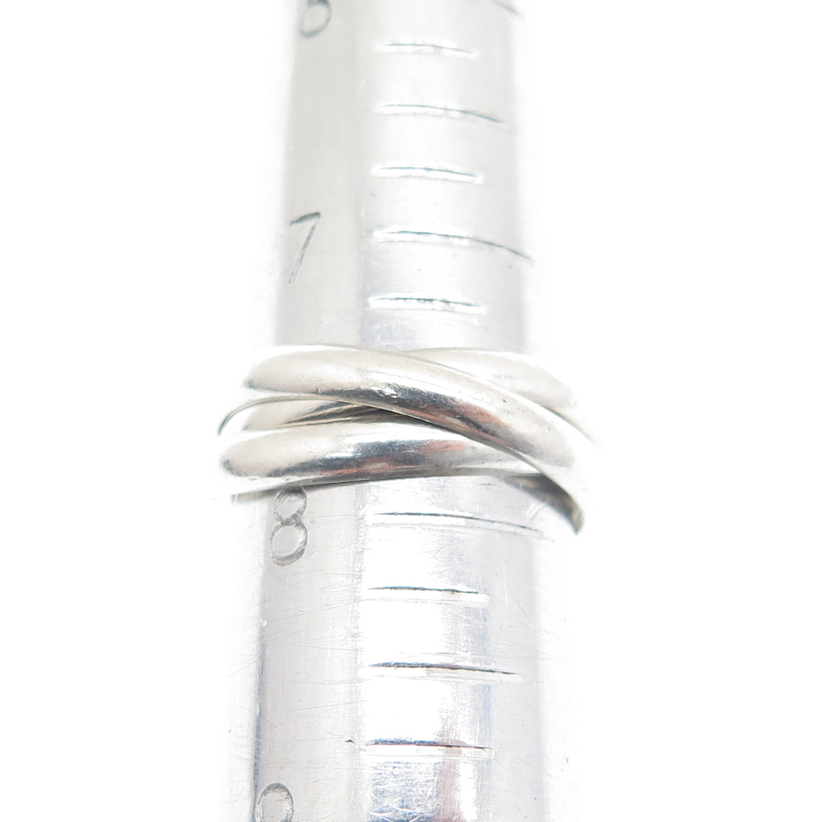 925 Sterling Silver Vintage Trinity Band Ring Size 7.75