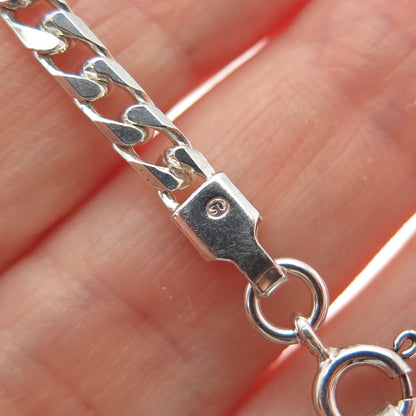 925 Sterling Silver Vintage Italy Curb Link Bracelet 7"