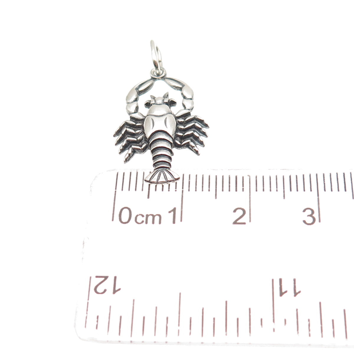 833 Silver Vintage European Cancer Zodiac Engraved Mini Charm Pendant