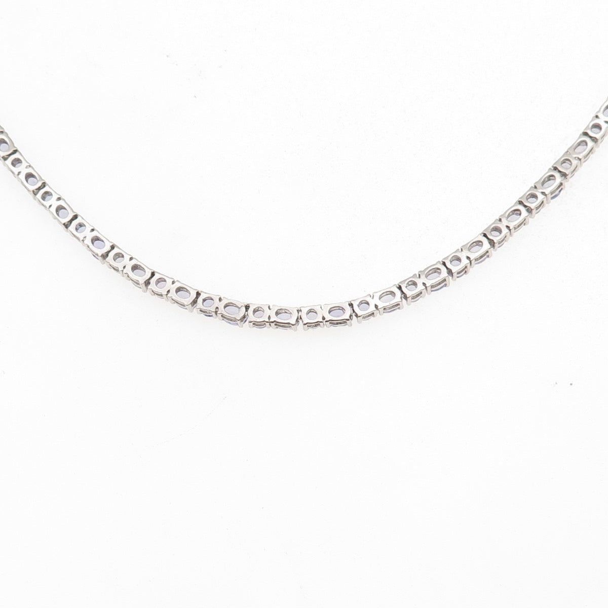Chuck Clemency Sterling Silver Real Tanzanite Tennis & Curb Chain Necklace 18"