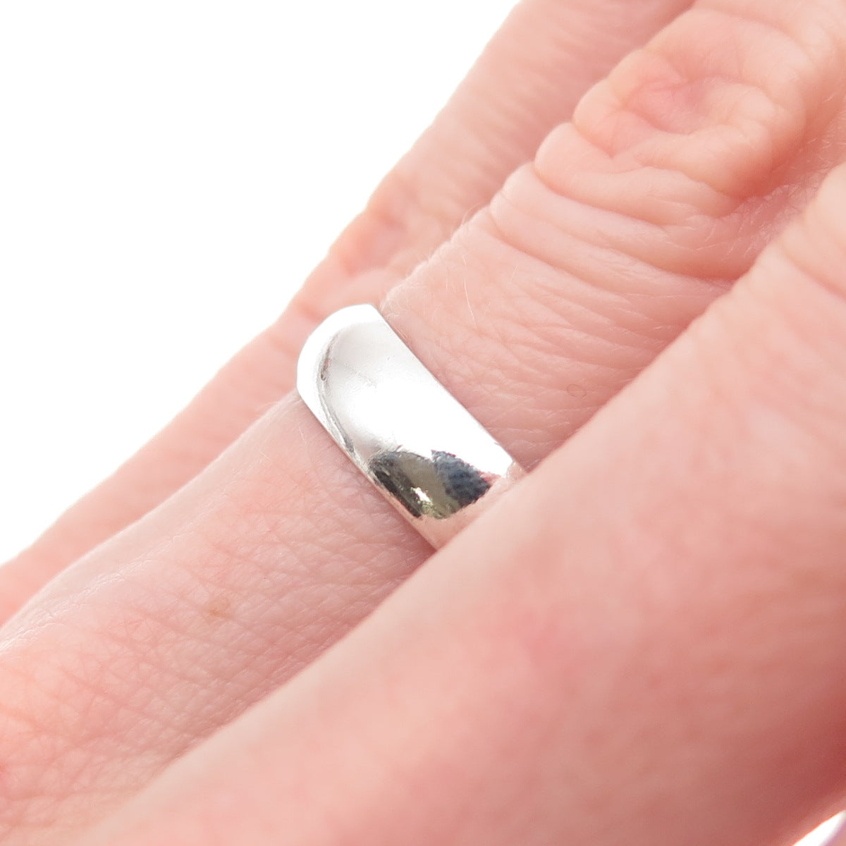 925 Sterling Silver Vintage Classic Wedding Band Ring Size 6.25