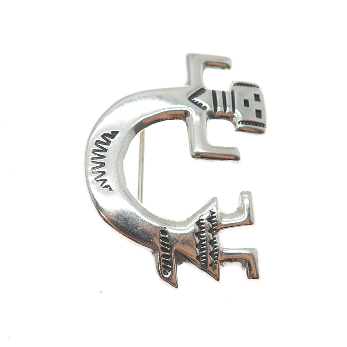 Felix Joe Navajo Old Pawn Sterling Silver Vintage Kachina Doll Tribal Pin Brooch