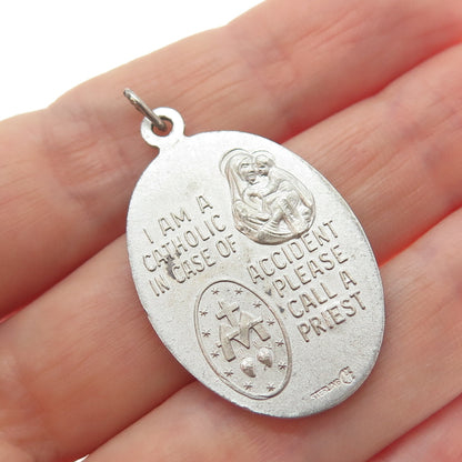 925 Sterling Antique Art Deco 4-Way Cross Religious Emergency Medal Pendant