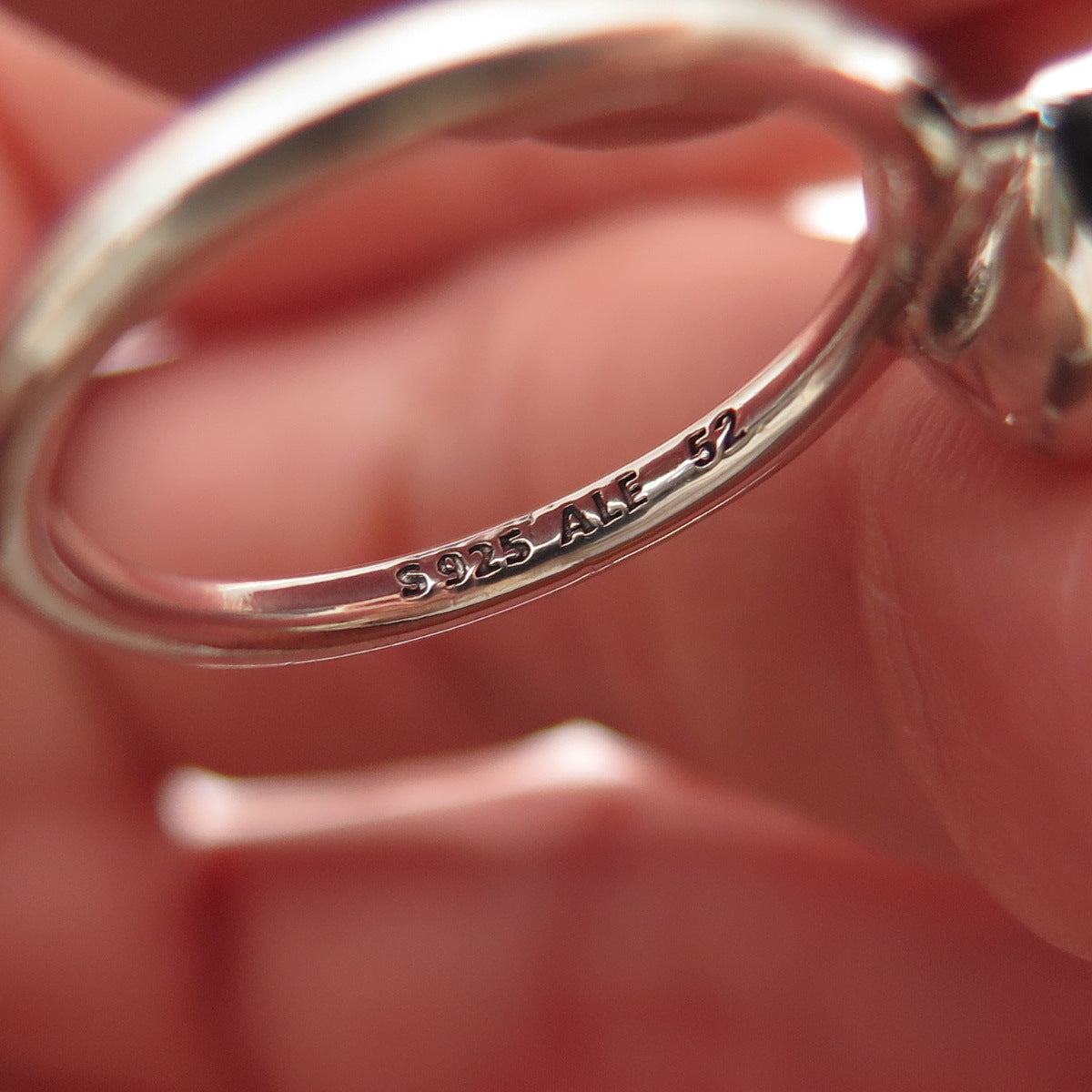 Pandora 925 Sterling Silver Aqua Blue Crystal Poetic Droplet Ring Size 6