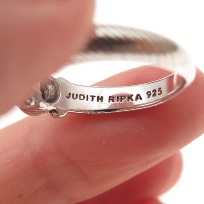 Judith Ripka 925 Sterling Silver Round-Cut C Z Ring Size 7.25
