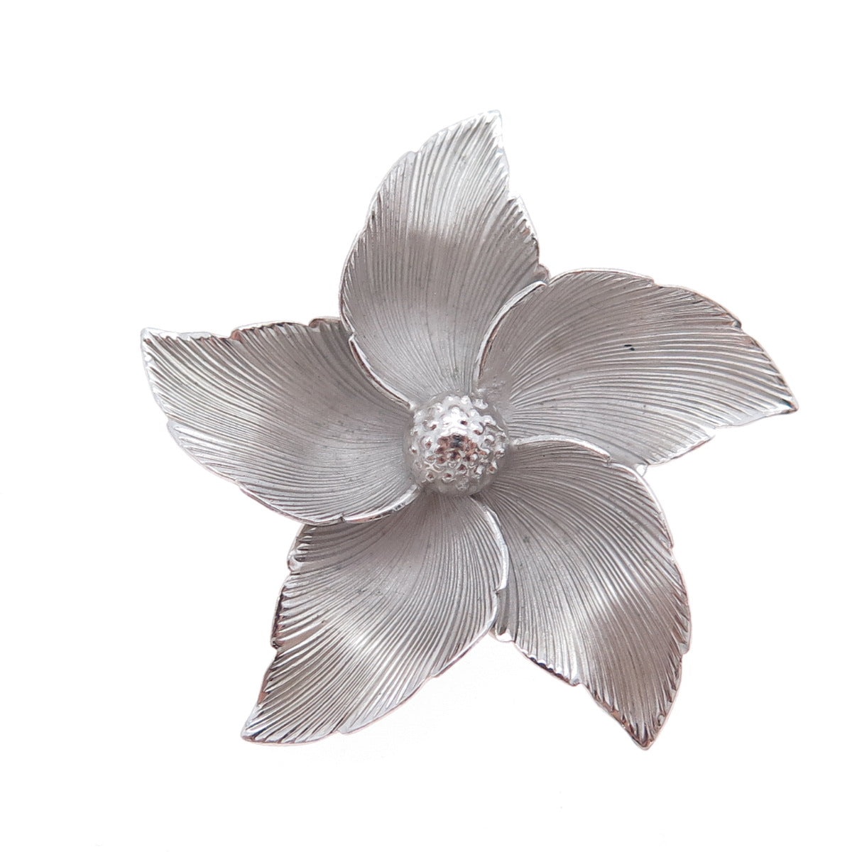Binder Brothers 925 Sterling Silver Vintage Modernist Flower Pin Brooch