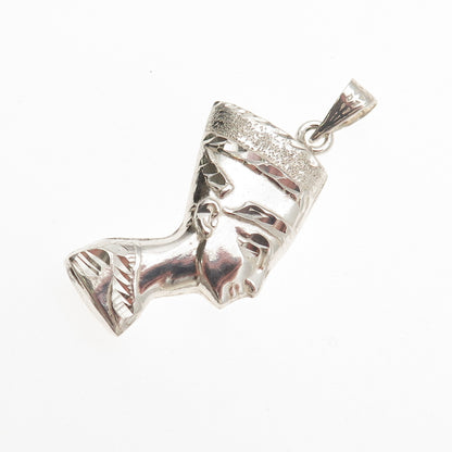 800 Silver Vintage Egyptian Nefertiti Charm Pendant