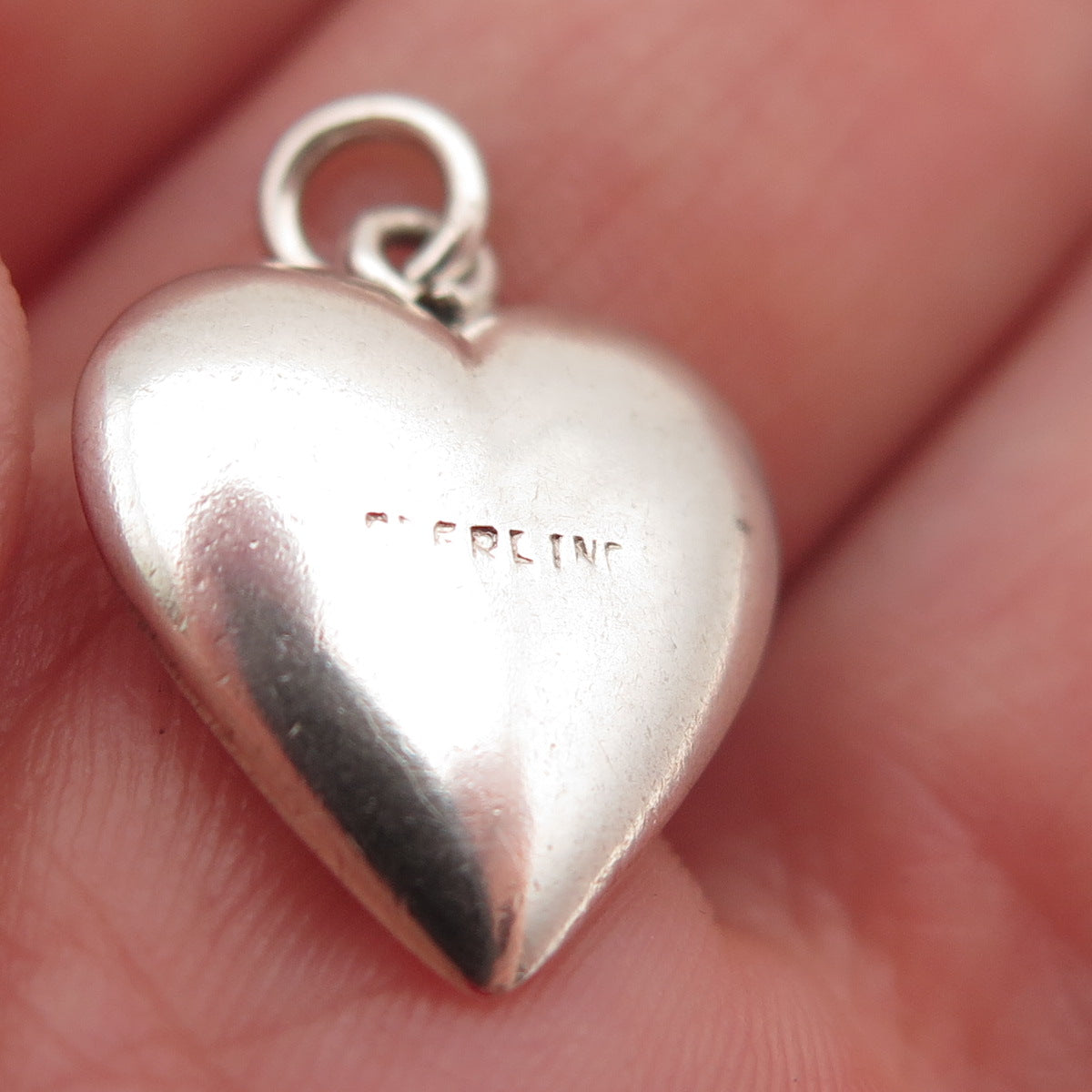 925 Sterling Antique Art Deco Chatelaine Heart Mini Pendant (missing stone)