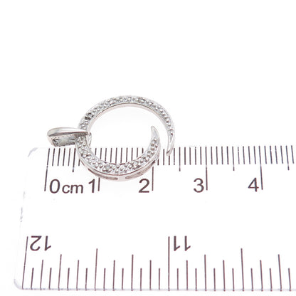 PAGODA PGDA 925 Sterling Silver Real Round-Cut Diamond Spiral Charm Pendant