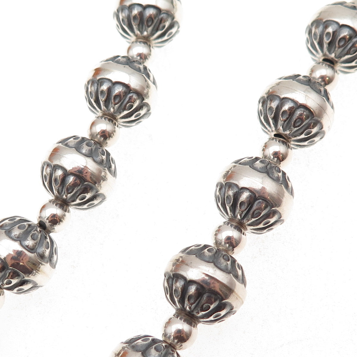 Carolyn Pollack AW Old Pawn 925 Sterling Vintage Navajo Pearls Necklace 22-24"