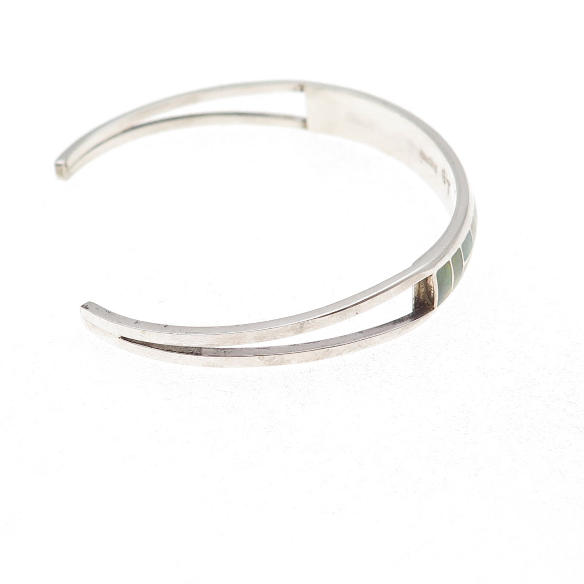 Grace Touchine Navajo Old Pawn Sterling Vintage Opal Adjustable Bracelet 6.75"