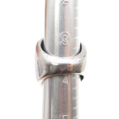 925 Sterling Silver Vintage Modernist Dome Oxidized Statement Ring Size 4