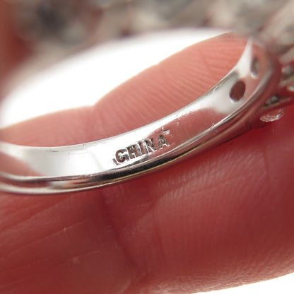 925 Sterling Silver Round-Cut C Z Half Eternity Band Ring Size 5