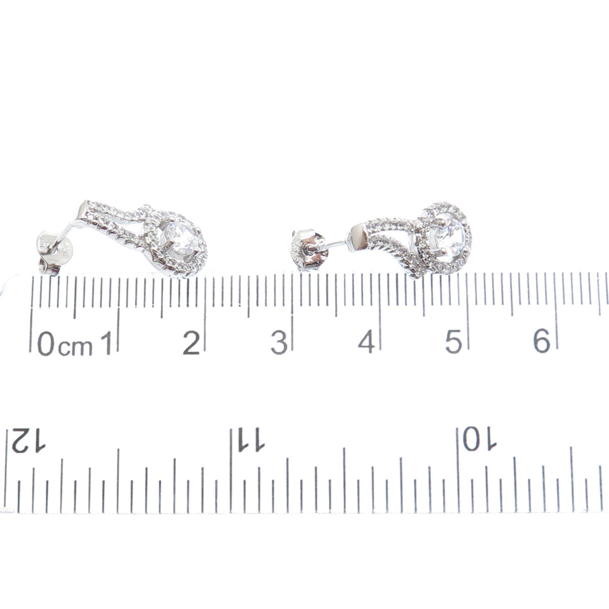 PRIZM 925 Sterling Silver Round-Cut C Z Sparkle Earrings