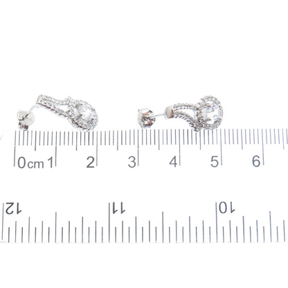 PRIZM 925 Sterling Silver Round-Cut C Z Sparkle Earrings
