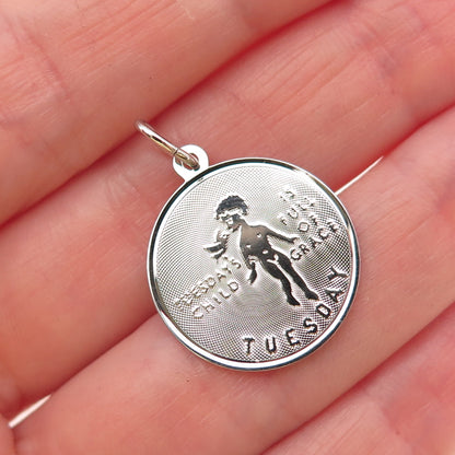JAY POSON 925 Sterling Silver Vintage Tuesday's Child Charm Pendant