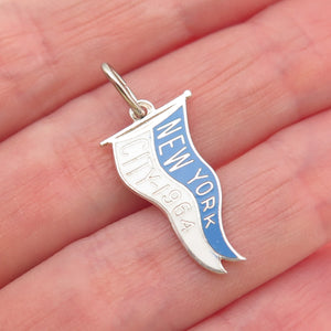 BEAU 925 Sterling Silver Vintage Enamel 1964 New York World's Fair Mini Pendant