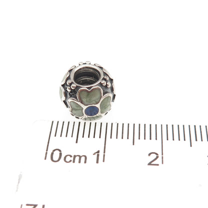 Pandora 925 Sterling Silver Enamel Daisy Flower Slide Bead Charm