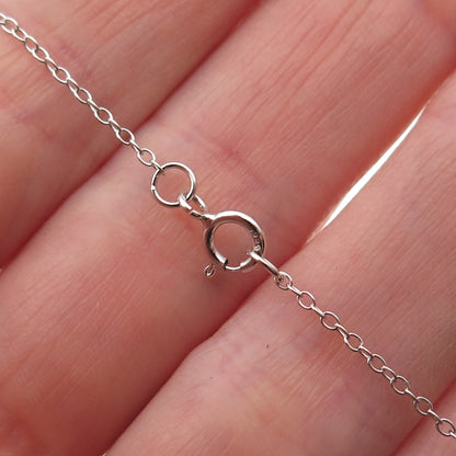 925 Sterling Silver Real Round-Cut Chrome Diopside Cable Chain Necklace 16-18"