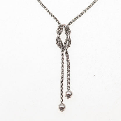 Annika Witt 925 Sterling Silver Italy Love Knot Spiga Chain Necklace 16"