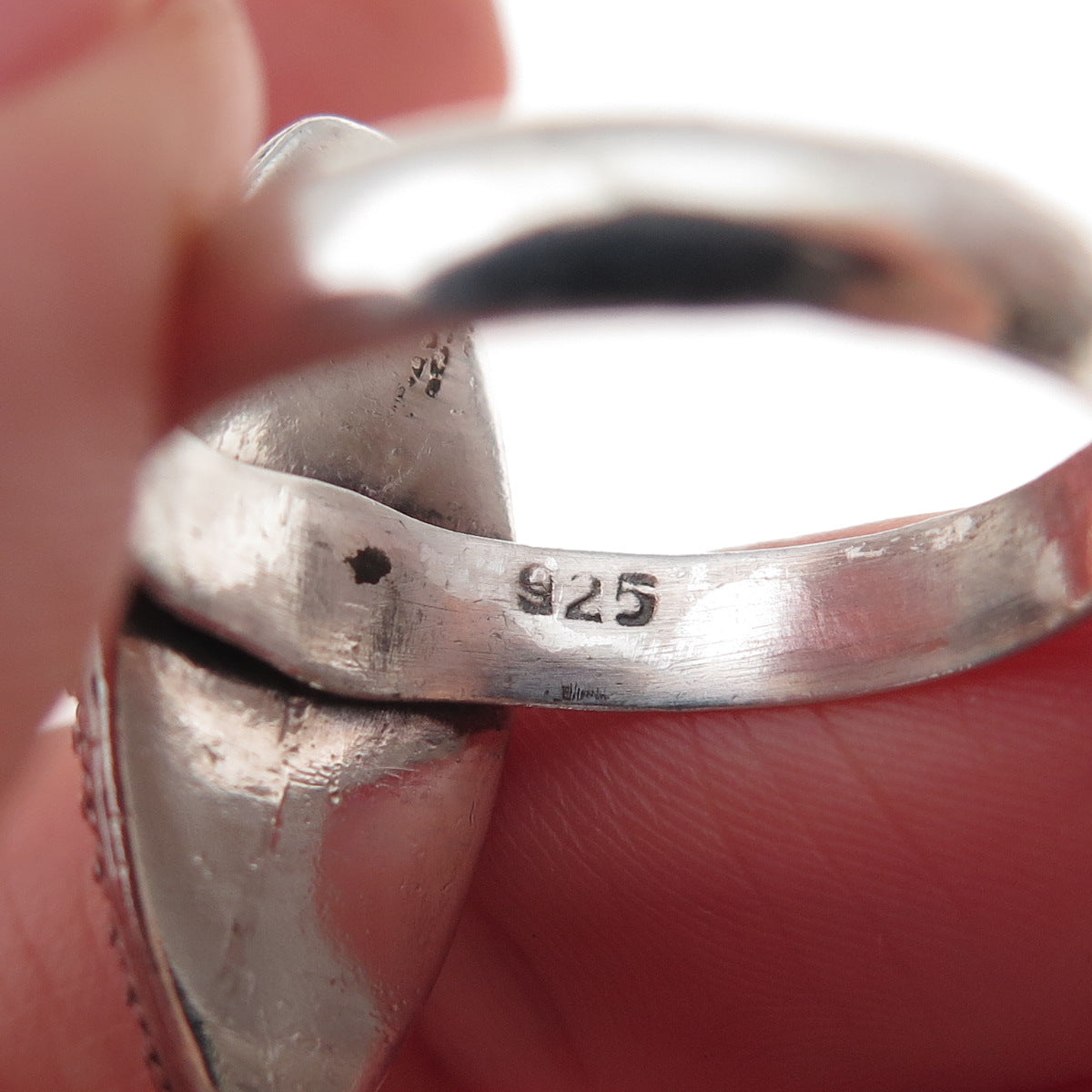 925 Sterling Silver Vintage Granulated Oxidized Ring Size 9.75