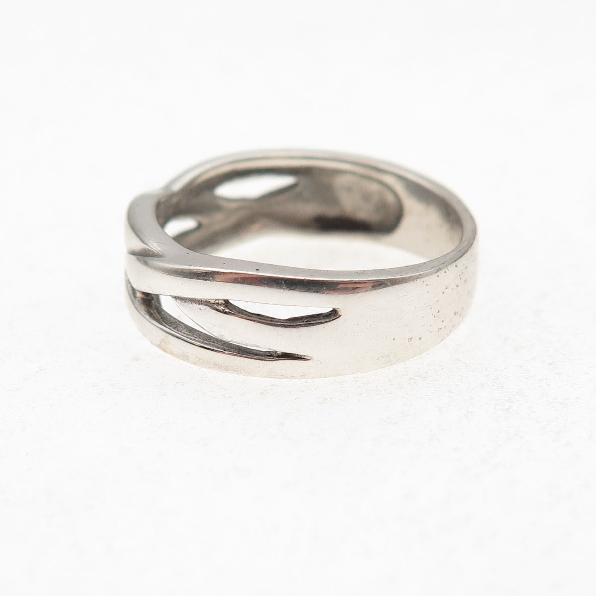 925 Sterling Silver Vintage Braided Oxidized Ring Size 6.25