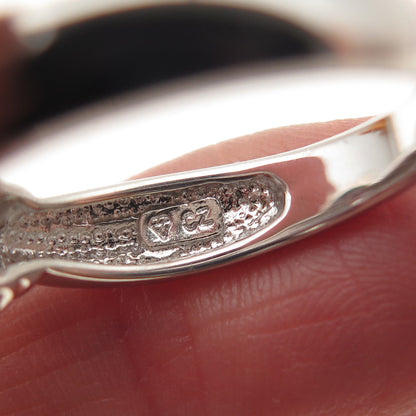 925 Sterling Silver Princess-Cut C Z Engagement Ring Size 10