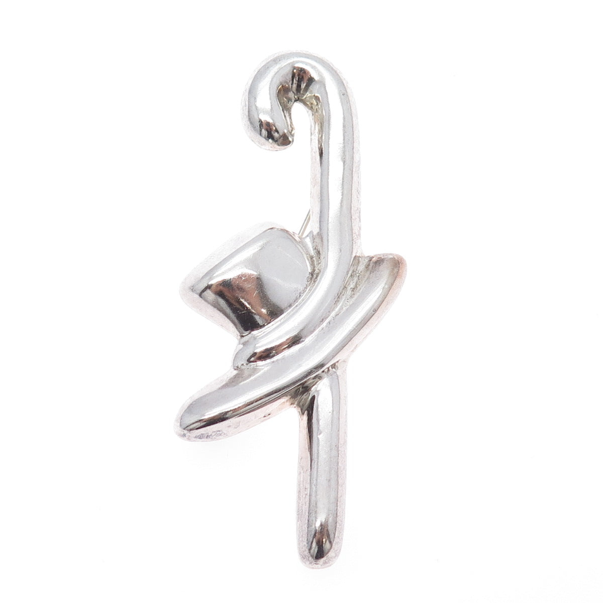 925 Sterling Silver Vintage Mexico Hat & Cane Gentlemen Club  Pin Brooch
