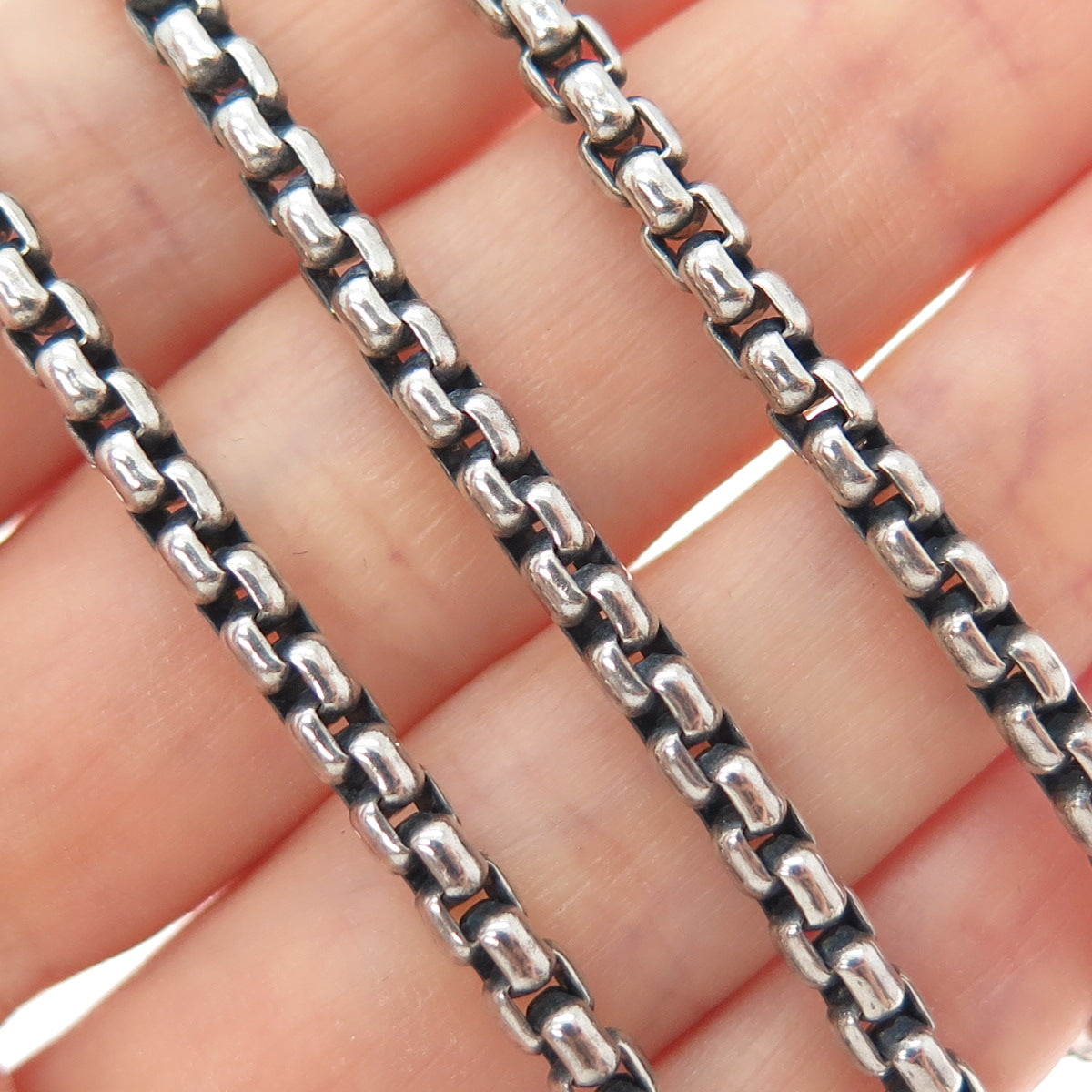 DAVID YURMAN 14K Gold & 925 Sterling Silver Vintage Round Box Chain Necklace 32"