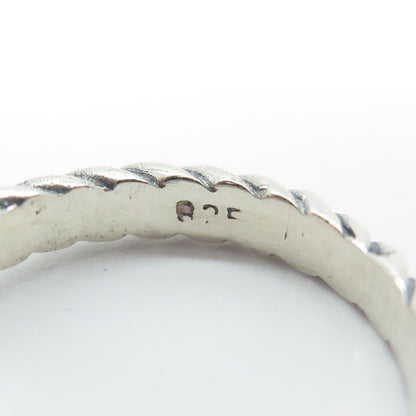 925 Sterling Silver Vintage Real Tourmaline Twisted Rope Ring Size 6.5
