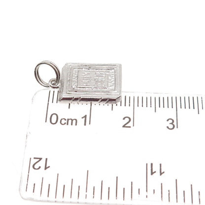 925 Sterling Silver Vintage Holy Bible Mini Charm Pendant