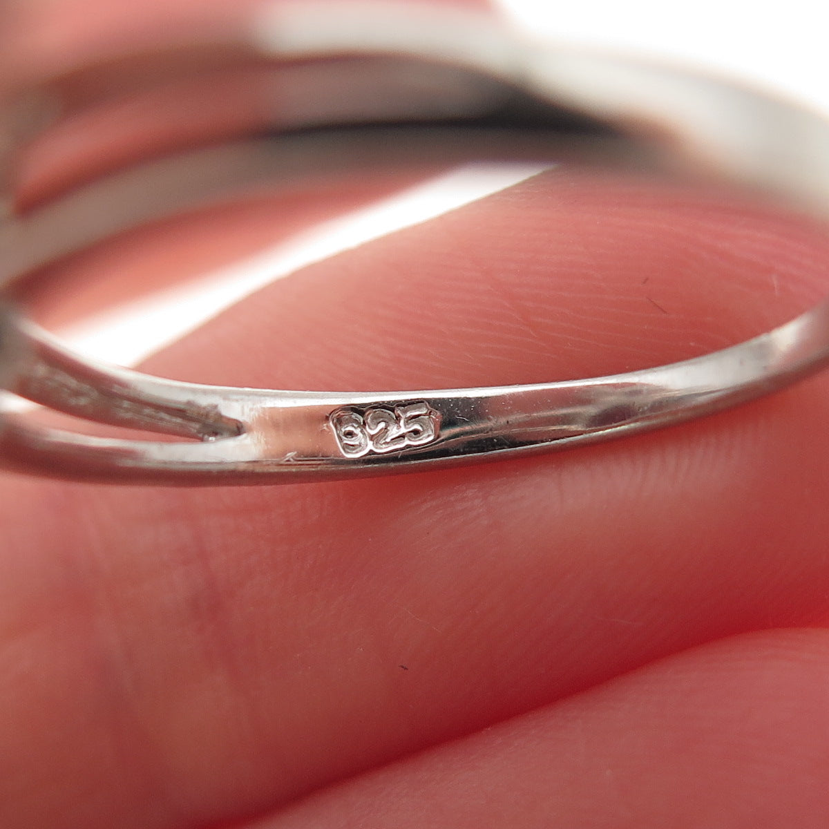 925 Sterling Silver Vintage Real Oval & Round-Cut Amethyst Bee Ring Size 8