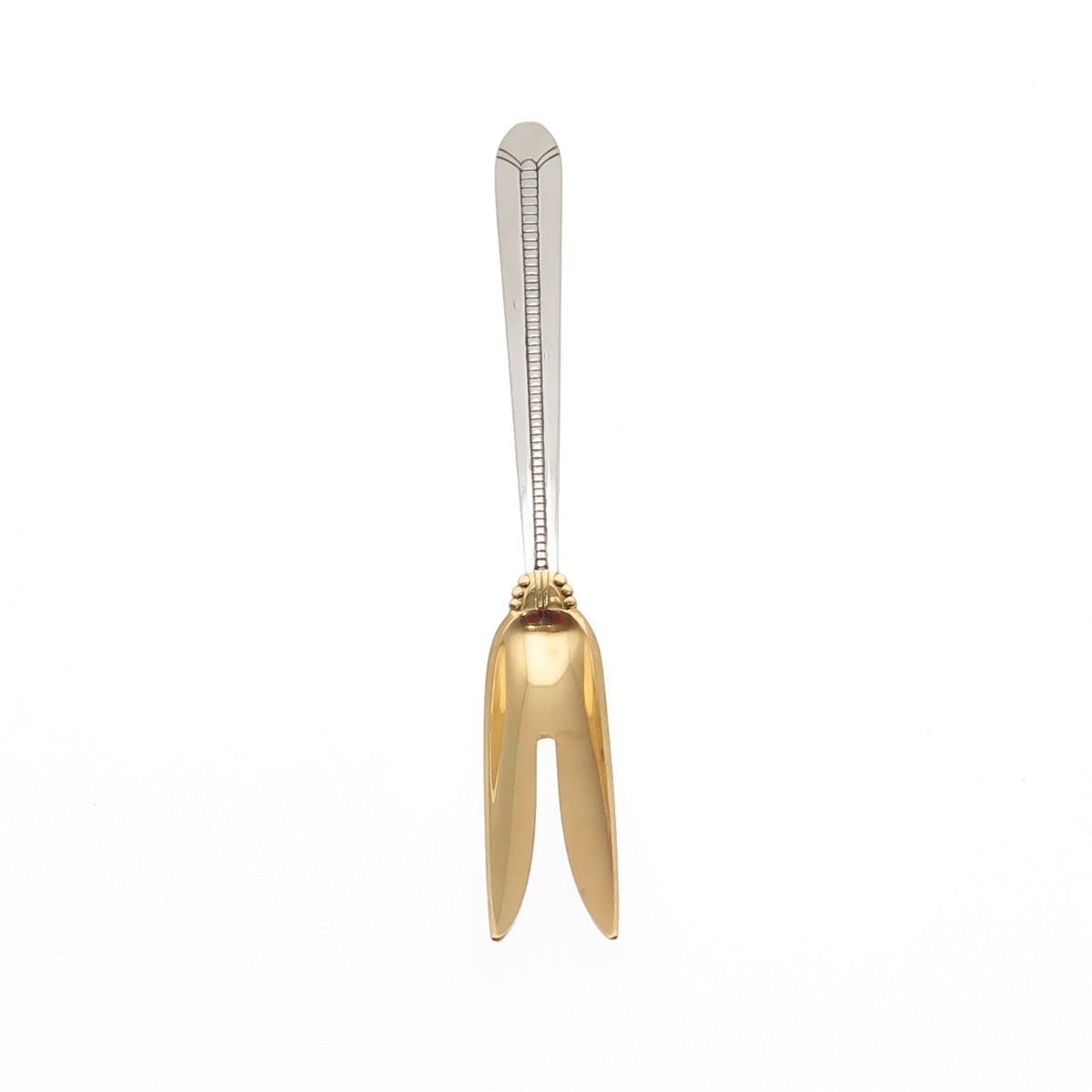 Tiffany & Co 925 Sterling 2-Tone Antique Art Deco Monogram Individual Melon Fork