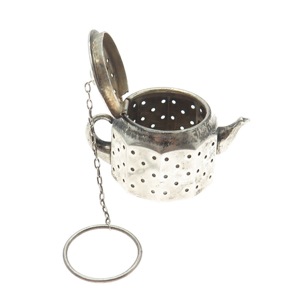 AMCRAFT Attleboro Mass 925 Sterling Silver Antique Teapot Tea Diffuser Strainer