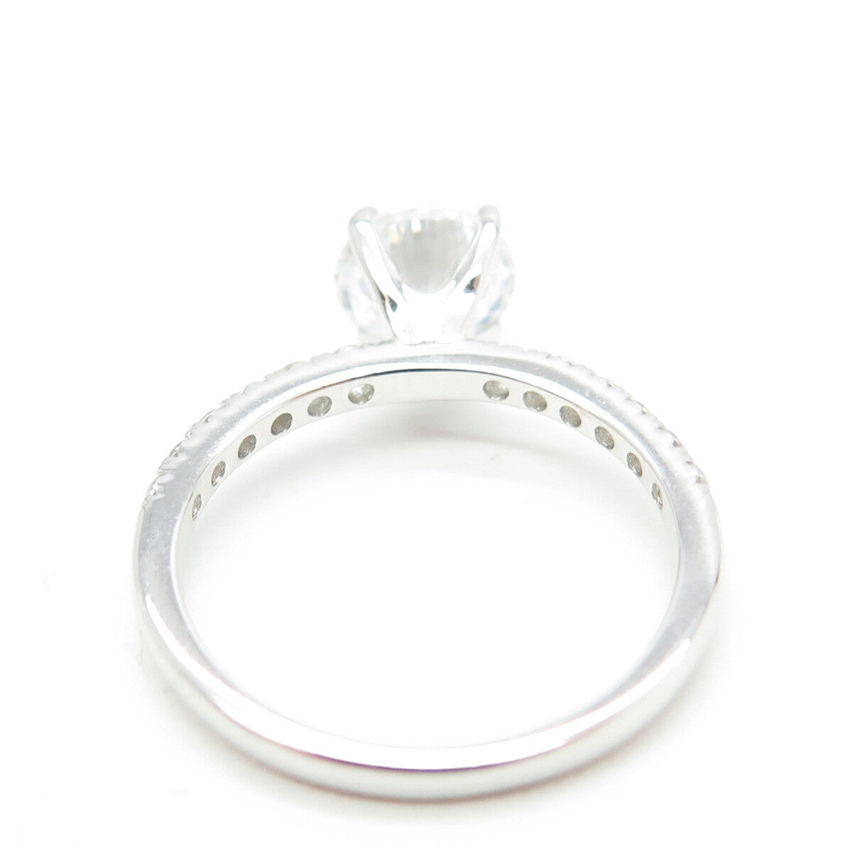 HAN 925 Sterling Silver Round-Cut Shaped C Z Engagement Ring Size 7
