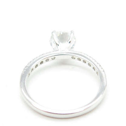 HAN 925 Sterling Silver Round-Cut Shaped C Z Engagement Ring Size 7