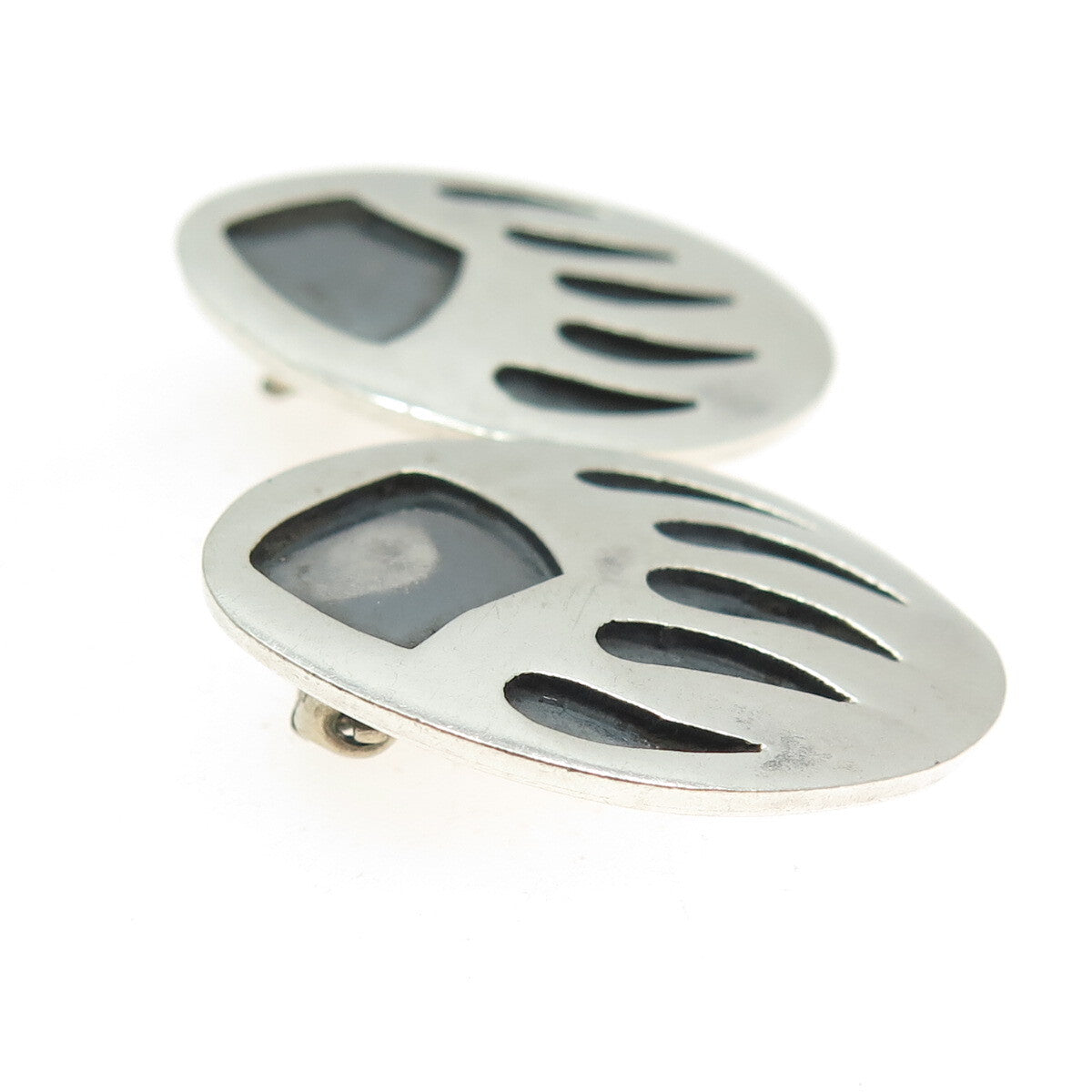 925 Sterling Silver Vintage Mexico Bear Paw Clip On Earrings