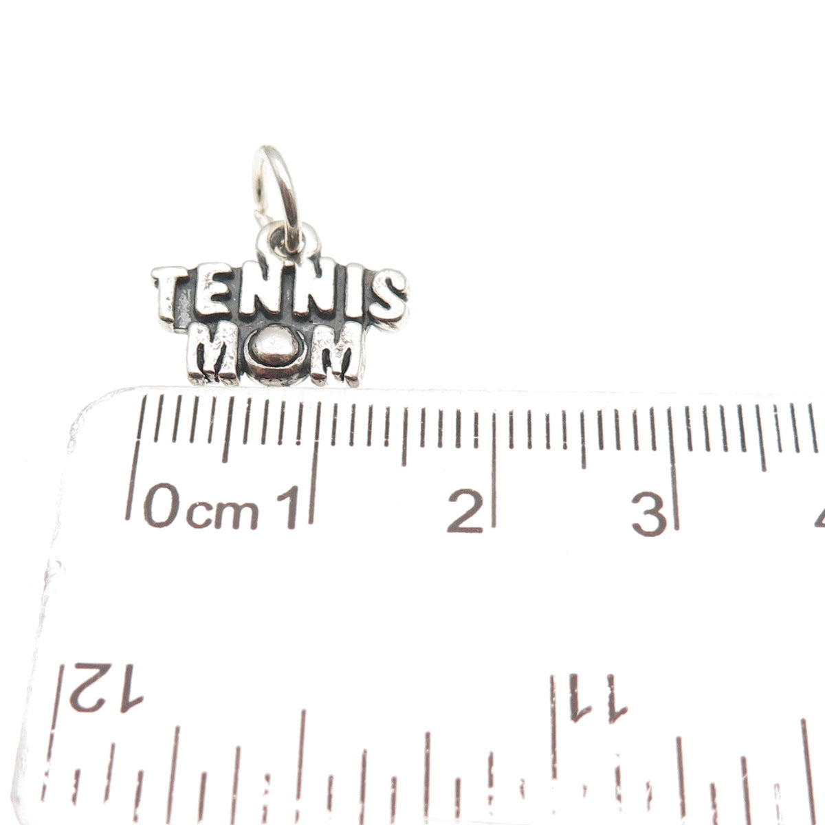 SJC Sundancer 925 Sterling Silver Vintage Tennis Mom Oxidized Mini Charm Pendant