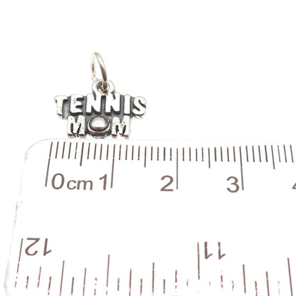 SJC Sundancer 925 Sterling Silver Vintage Tennis Mom Oxidized Mini Charm Pendant