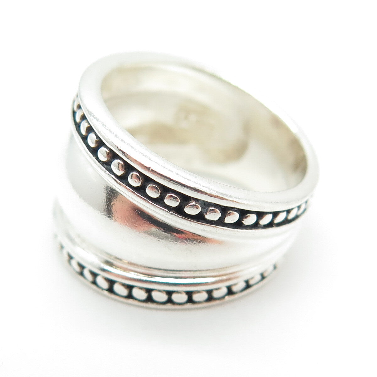925 Sterling Silver Vintage Granulated Modernist Ring Size 7