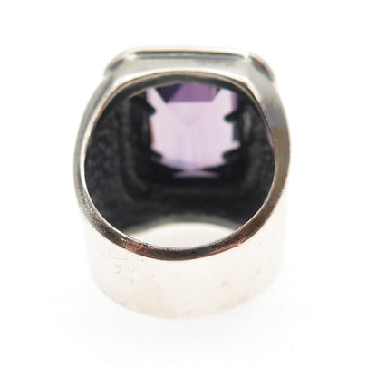 Chateau D’Argent Sterling Silver Vintage Real Amethyst Oxidized Ring Size 6.25