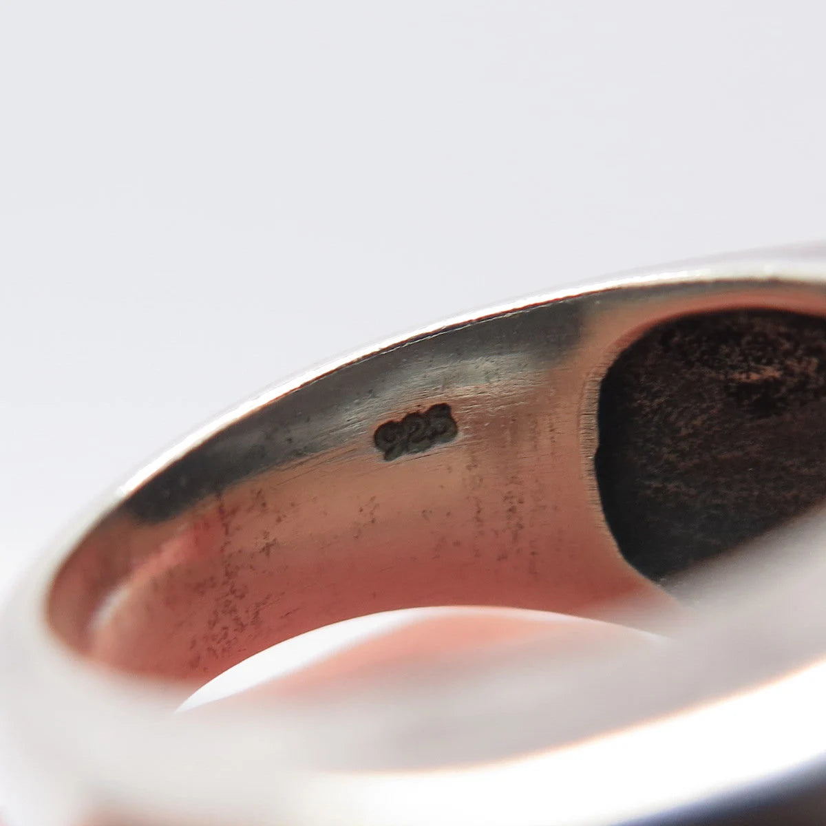 925 Sterling Silver Vintage Striped Wide Band Ring Size 6.25