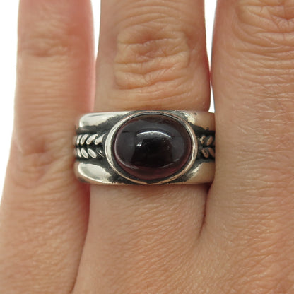 GOTH TLRG 925 Sterling Silver Vintage Real Tourmaline Gemstone Ring Size 7.5