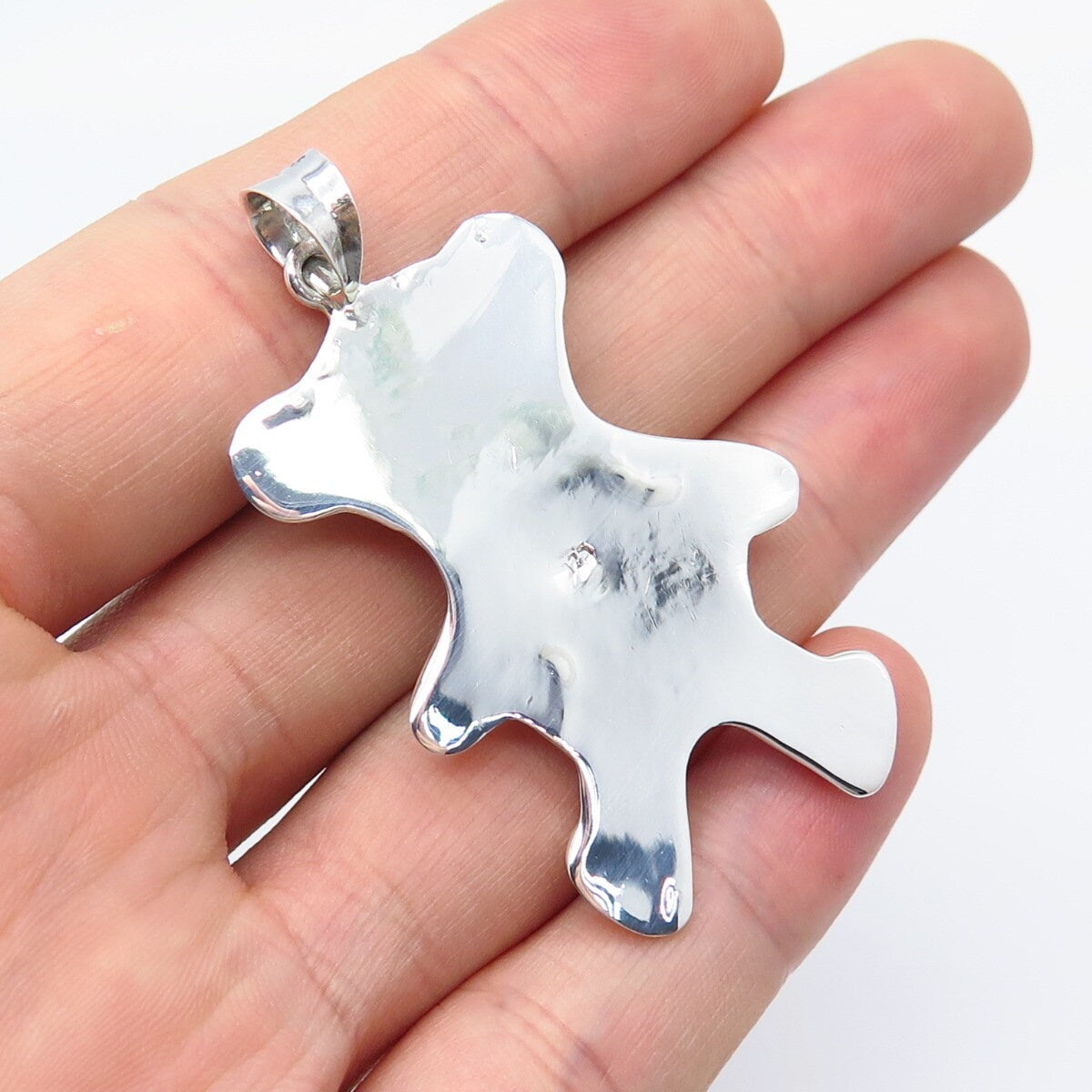 925 Sterling Silver Vintage Teddy Bear Pendant