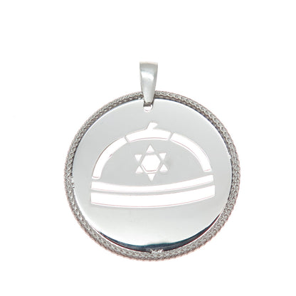 925 Sterling Silver Vintage Italy Star of David Judaica Charm Pendant