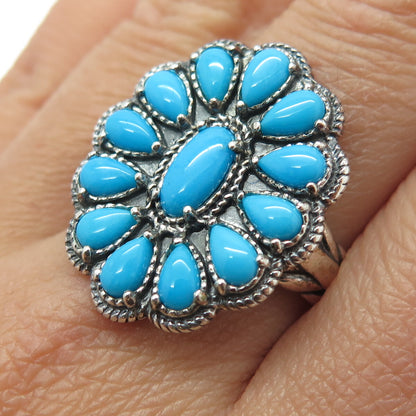 CAROLYN POLLACK & AMERICAN WEST Old Pawn Sterling Turquoise Ring Size 10.25