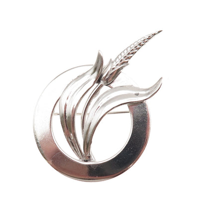 Goldberg Kirschman 925 Sterling Silver Vintage Wheat Floral Pin Brooch
