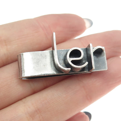 TENDLER 925 Sterling Silver Vintage Modernist Tie Clip