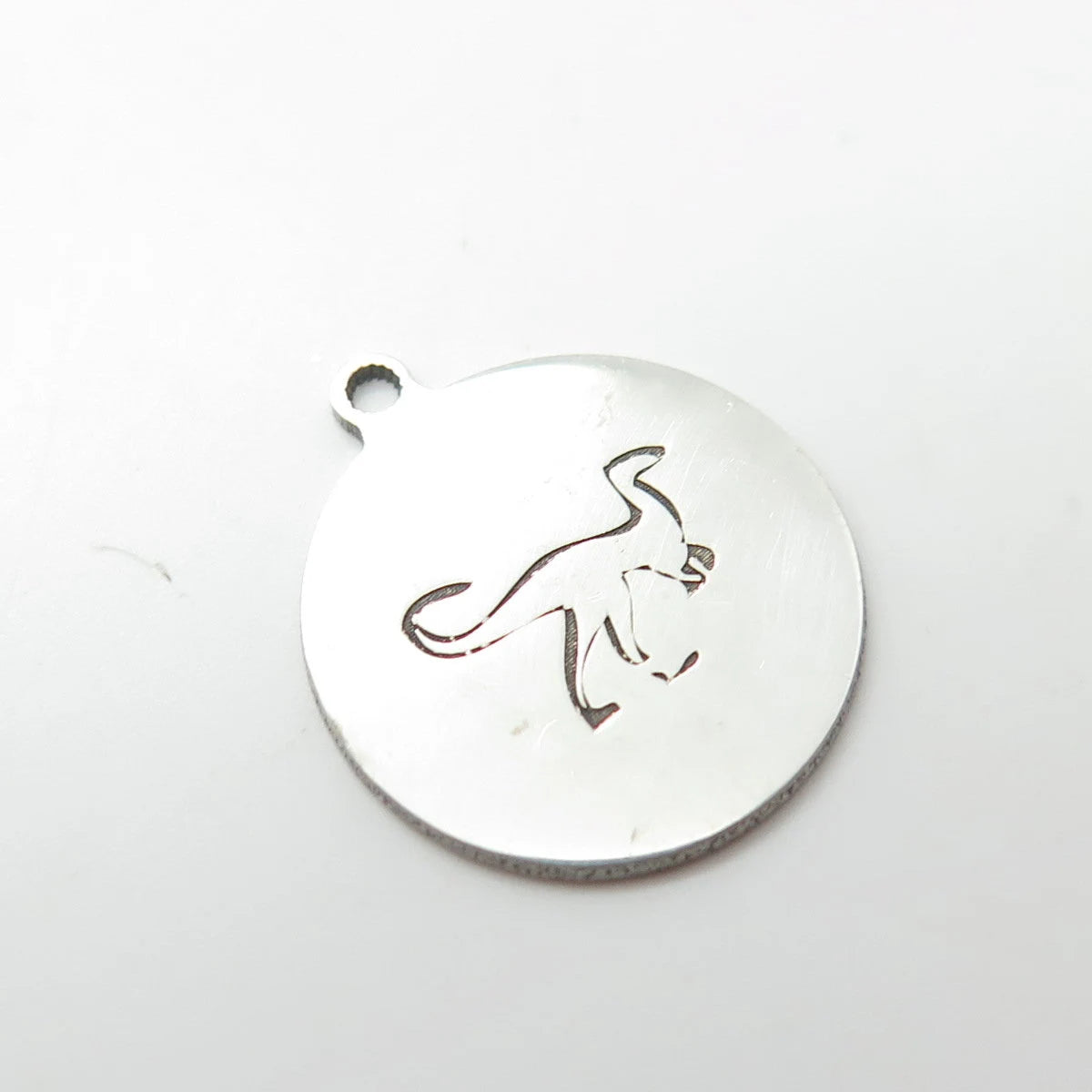 925 Sterling Silver USA Two In Town Dinosaur Charm Pendant